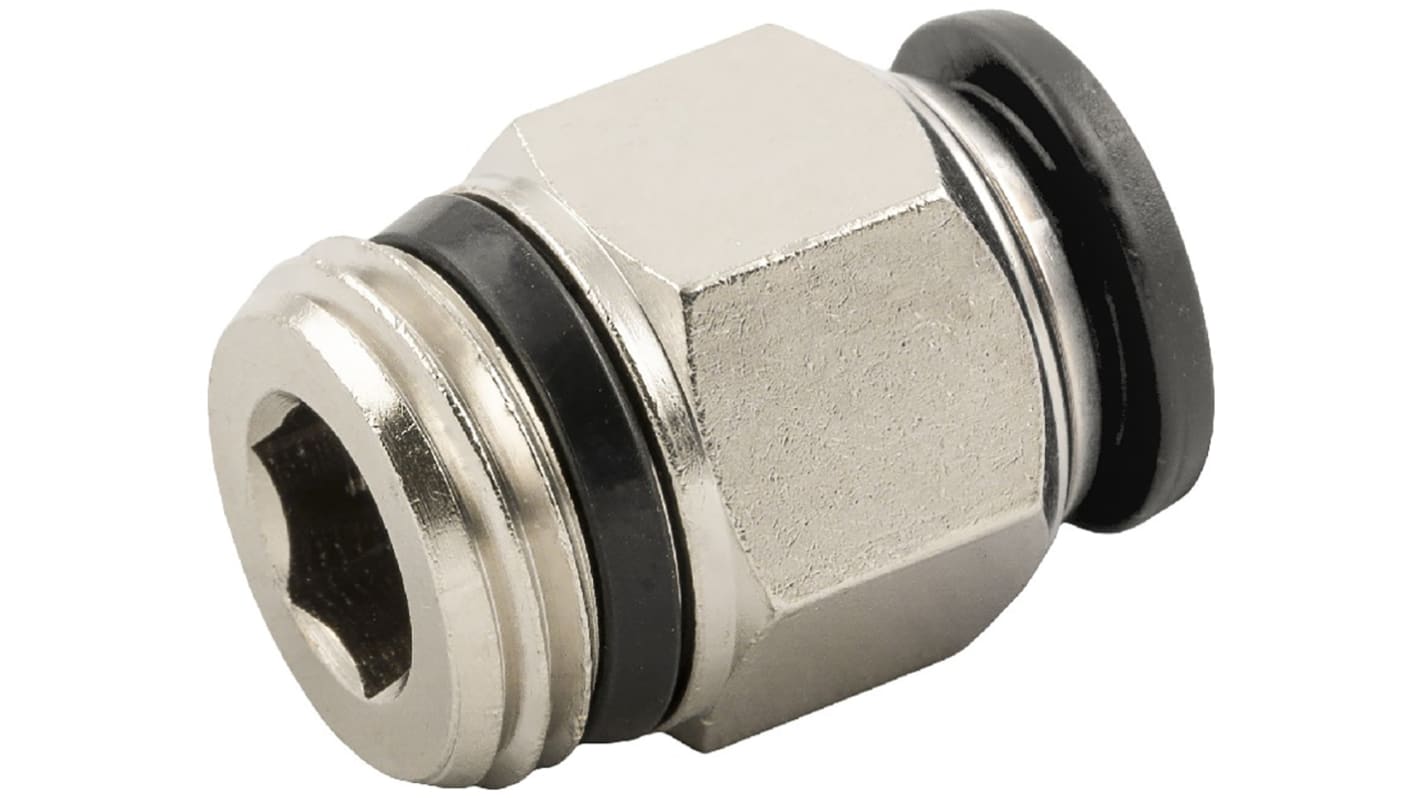RS PRO 黄铜快插接头气管接头, R 1/4 外螺纹转推入式6 mm