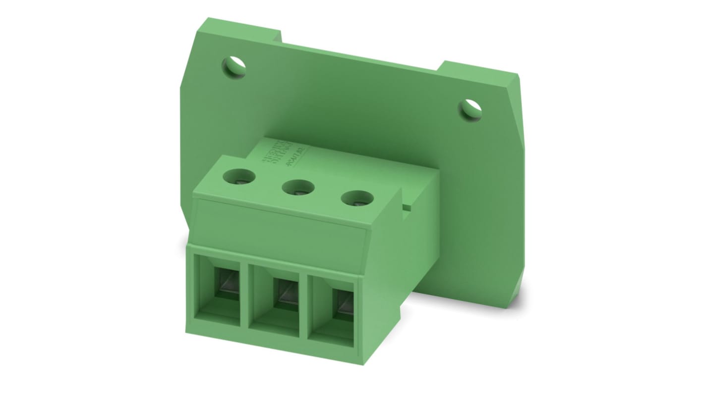 Phoenix Contact, 7.62mm Pitch, DFK-PC 4/ 3-GF-7.62, 3 Way, , Pluggable Terminal Block, Feed Through Header, Cable