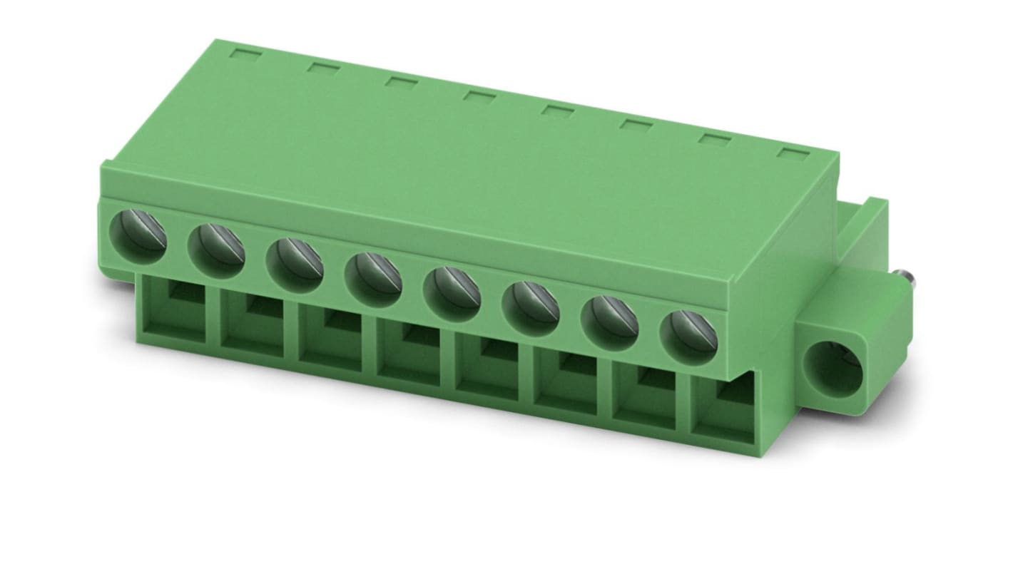 Phoenix Contact, 5.08mm Pitch, FRONT-MSTB 2.5/ 8-STF-5.08, 8 Way, , Pluggable Terminal Block, Plug, Cable Mount, Screw