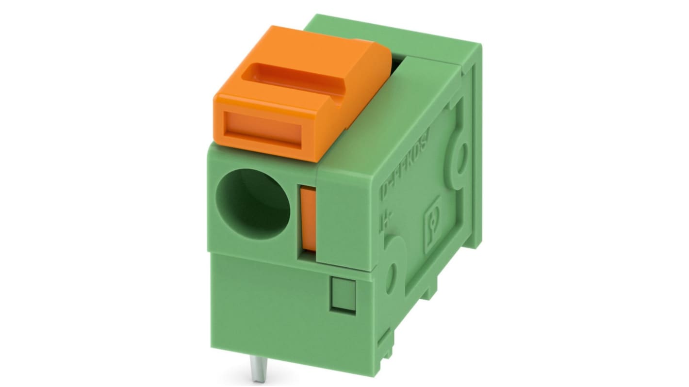 Phoenix Contact FFKDSA1/H1-7.62 Series PCB Terminal Block, 1-Contact, 7.62mm Pitch, Through Hole Mount, 1-Row, Screw