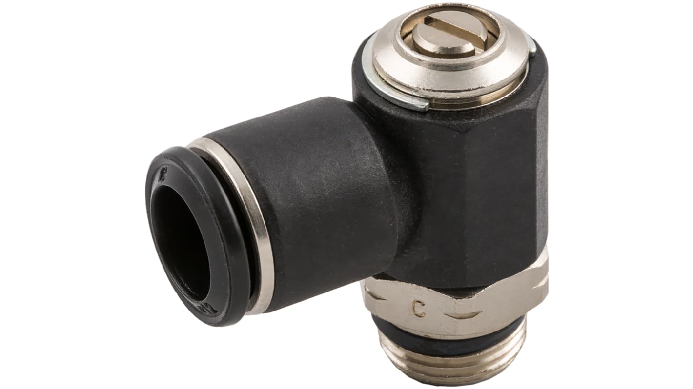 RS PRO Threaded Flow Regulator x Push In 4mm Tube Outlet Port