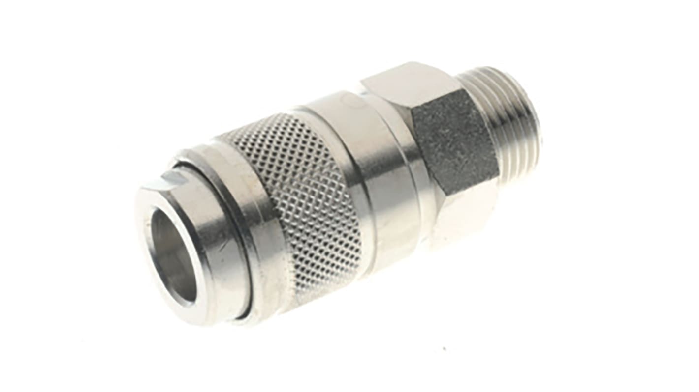 RS PRO Nickel Plated Brass Female Quick Air Coupling, G 1/4 Male Threaded