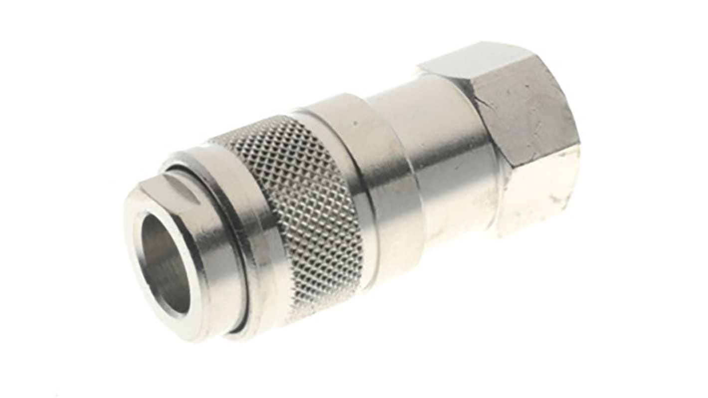 RS PRO Nickel Plated Brass Female Quick Air Coupling, G 3/8 Female Threaded
