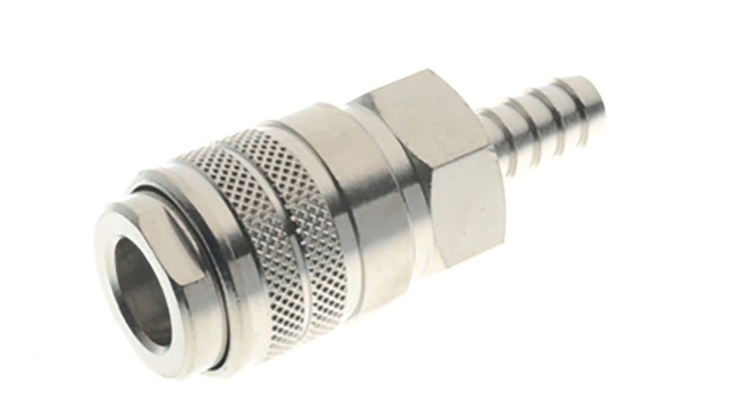 RS PRO Nickel Plated Brass Male Quick Air Coupling, 12mm Hose Barb