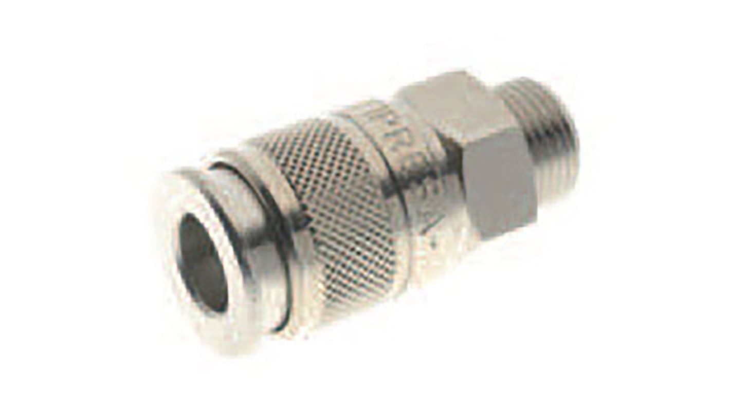 RS PRO Nickel Plated Brass Female Quick Air Coupling, G 3/8 Male Threaded