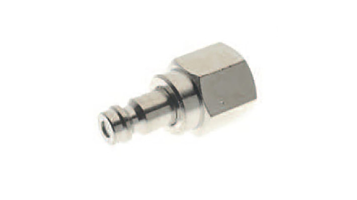 RS PRO Nickel Plated Brass Male Coupler Nipple, G 1/8 Female 1/8in Threaded