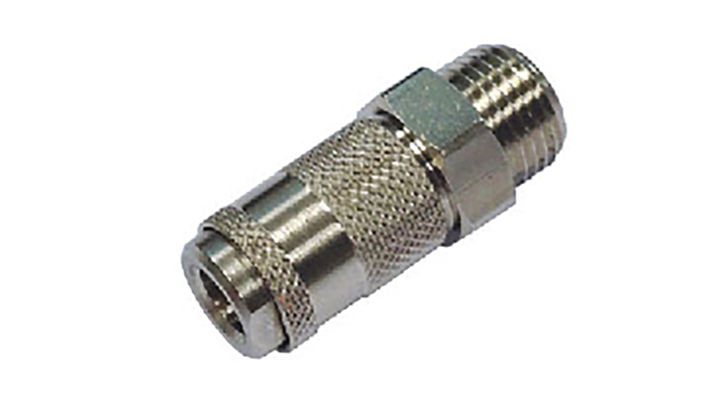 RS PRO Nickel Plated Brass Female Quick Air Coupling, M5 Male Threaded