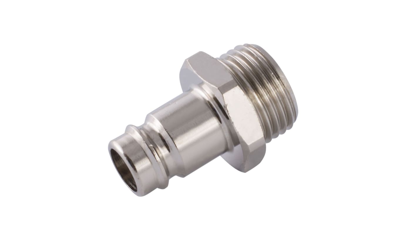 RS PRO Nickel Plated Brass Male Coupler Nipple, G 3/8 Male 3/8in Threaded