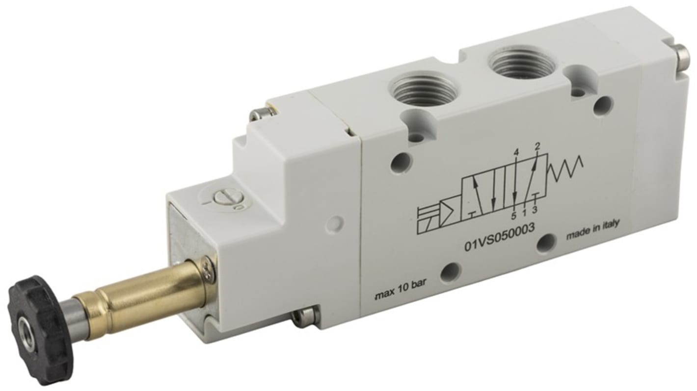 RS PRO 3/2 NC Pneumatic Solenoid Valve - Solenoid G 1/4 12 V dc, 24 V ac/dc, 110 V ac, 220 V ac
