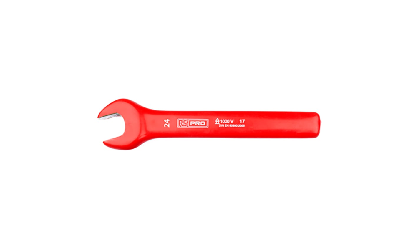 Chiave aperta RS PRO, lungh. 225 mm, bocca poligonale 24mm, in Acciaio al cromo vanadio