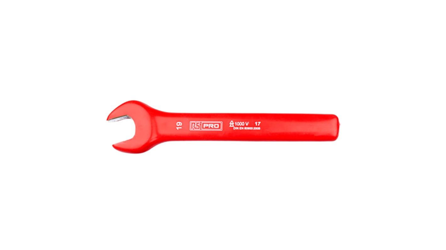 Chiave aperta RS PRO, lungh. 175 mm, bocca poligonale 19mm, in Acciaio al cromo vanadio