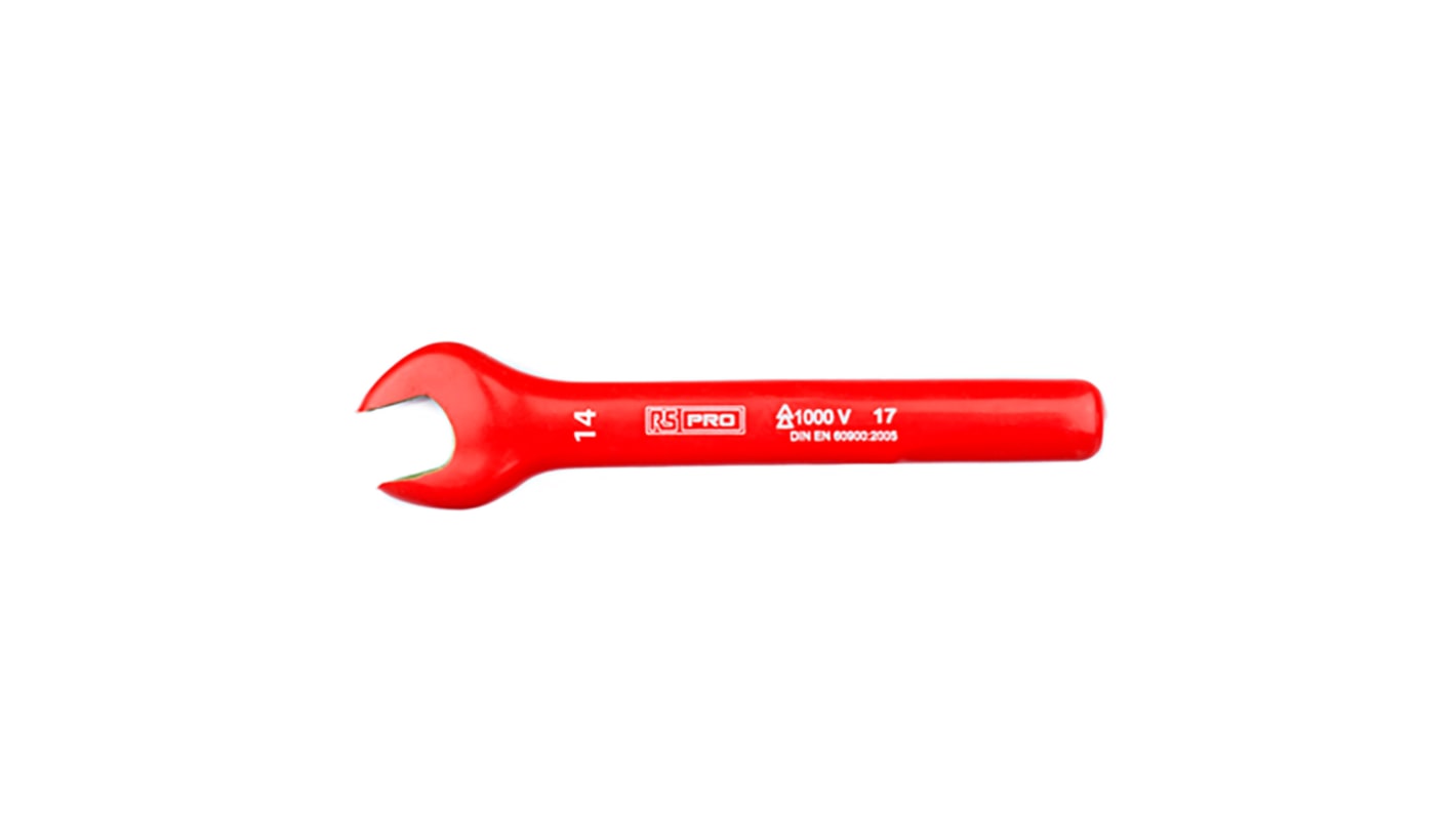Chiave aperta RS PRO, lungh. 145 mm, bocca poligonale 14mm, in Acciaio al cromo vanadio
