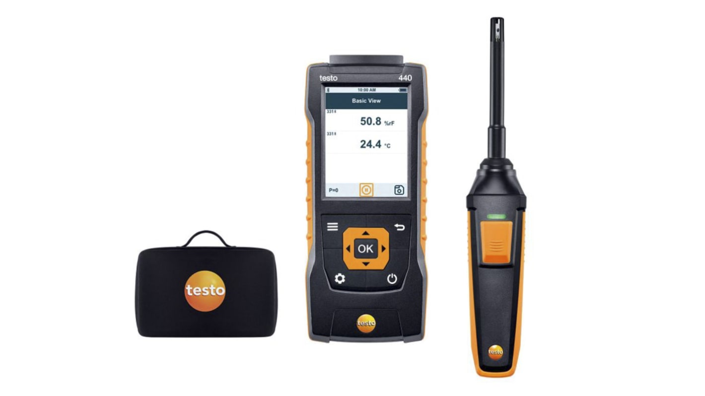 Miernik przepływu powietrza Zestaw wilgotności 440 z Bluetooth Testo Wilgotność, temperatura