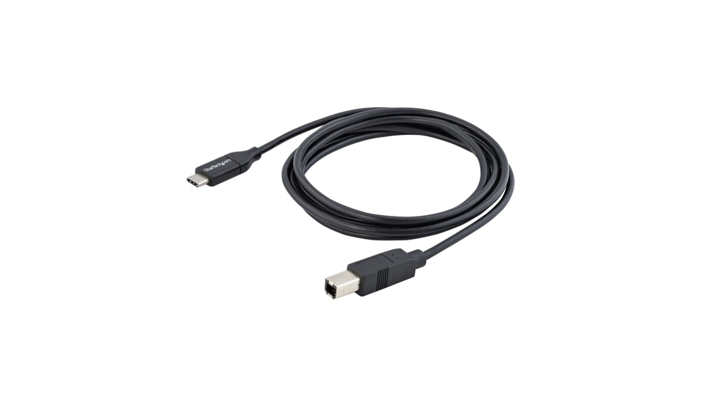 Kabel USB Złącze A USB C Złącze B USB B dł. 2m Kabel USB-C do USB-B USB 2.0 kolor: Czarny