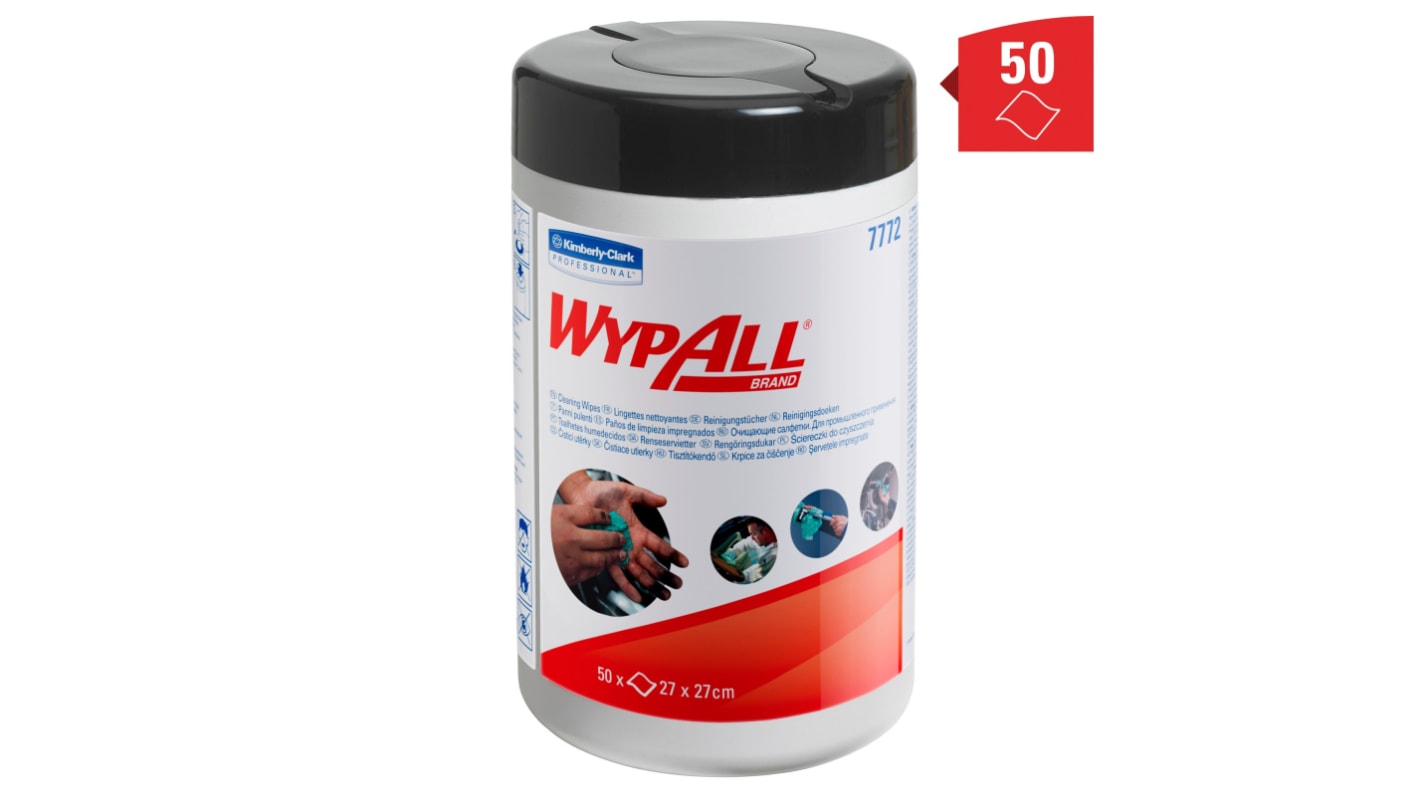 Kimberly Clark WypAll Industriereinigungstücher, 1 Lagig, Grün, 270 x 270mm, 50 Tücher pro Packung