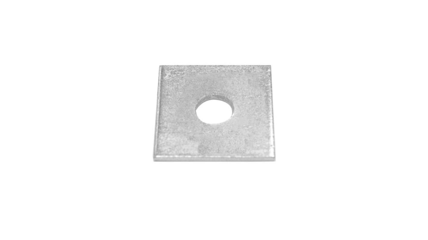 Bright Zinc Plated Square Bracket 1 Hole, 10mm Holes, M6 x 40 x 3mm