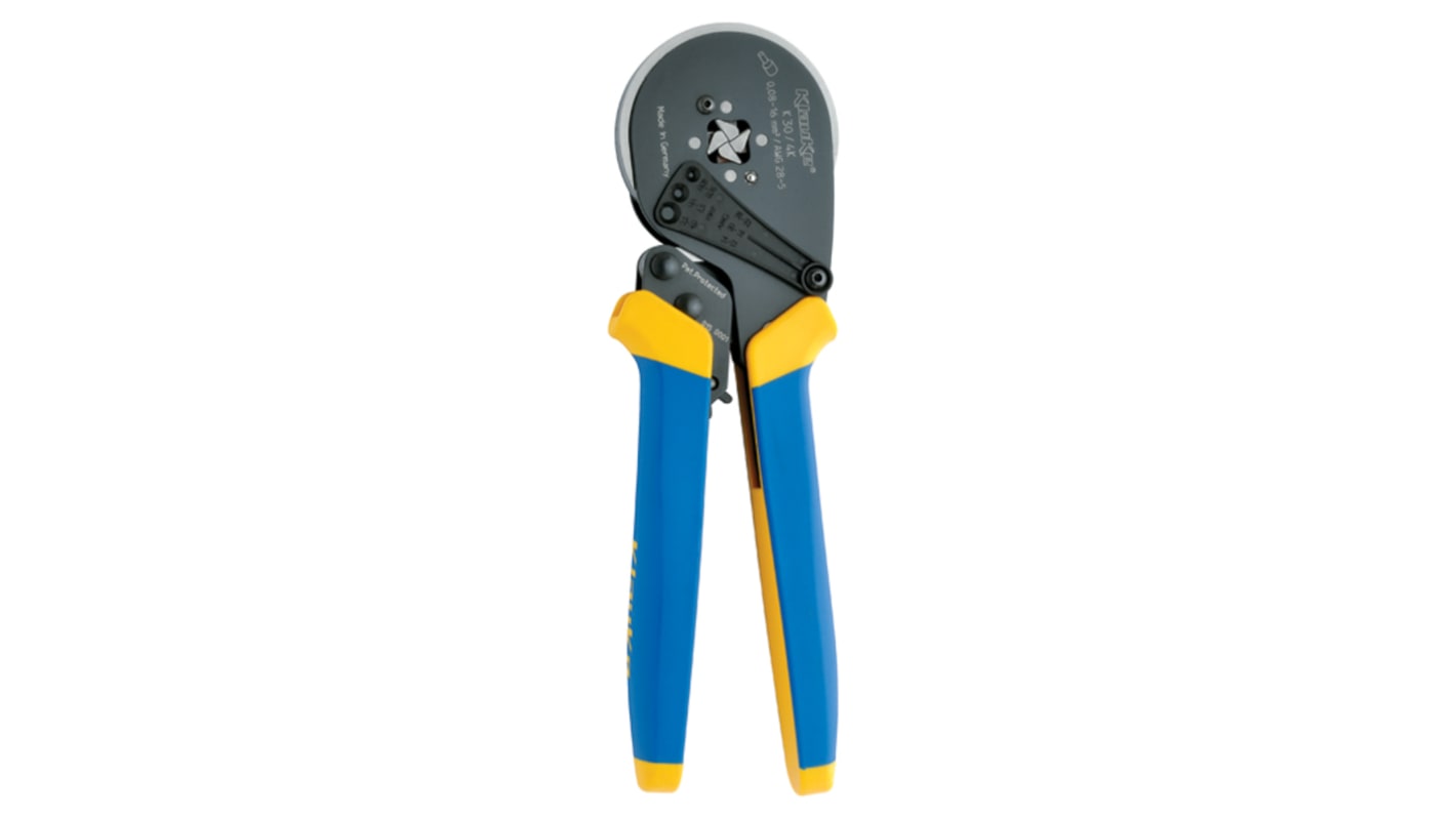 Klauke Hand Ratcheting Crimp Tool for Wire Ferrules, 0.08 → 16mm² Wire