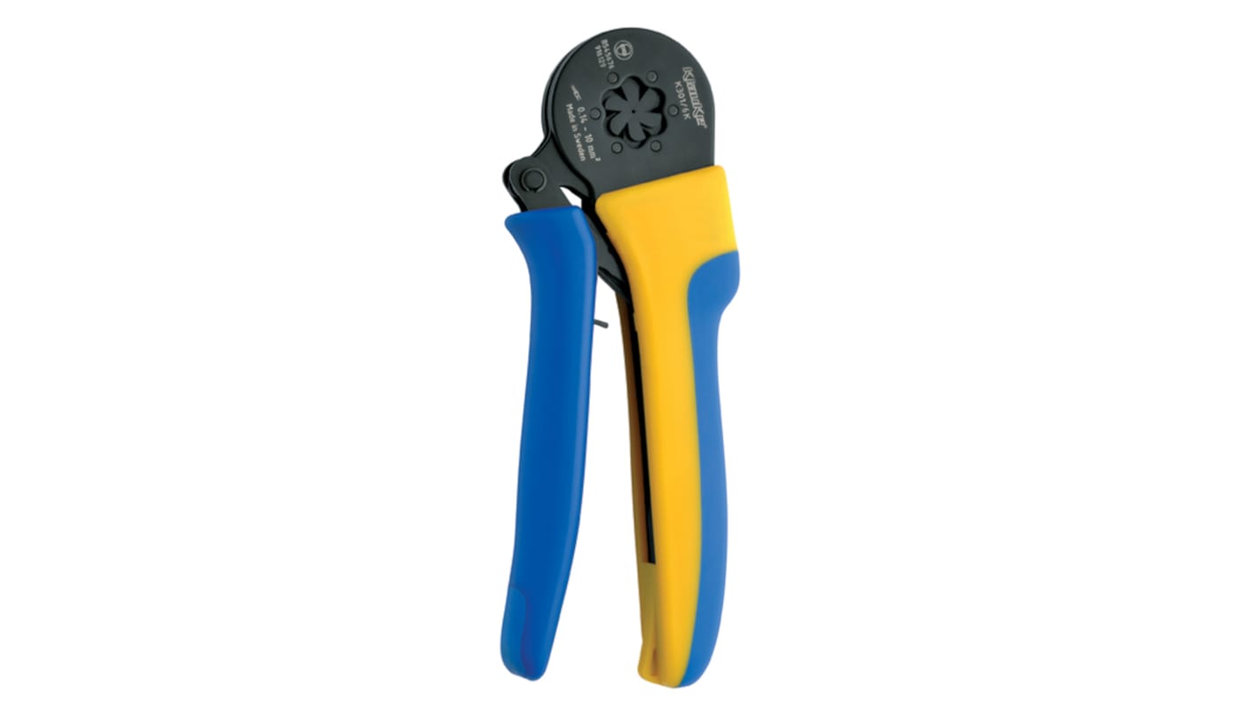 Klauke Hand Ratcheting Crimp Tool for Wire Ferrules, 0.14 → 10mm² Wire