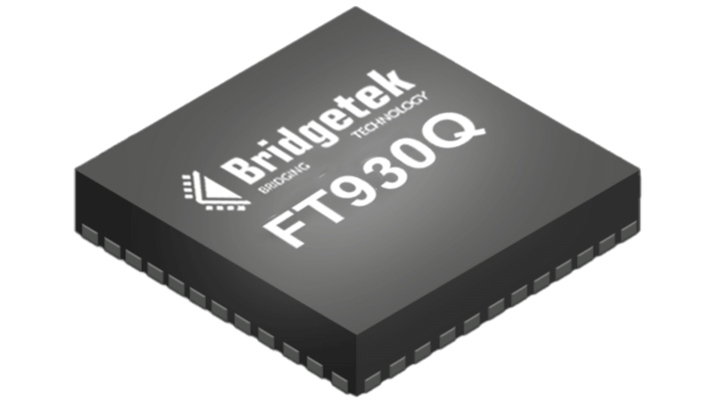 Bridgetek, 32bit FT32B, FT93 Microcontroller, 100MHz, 128 kB Flash, 68-Pin QFN