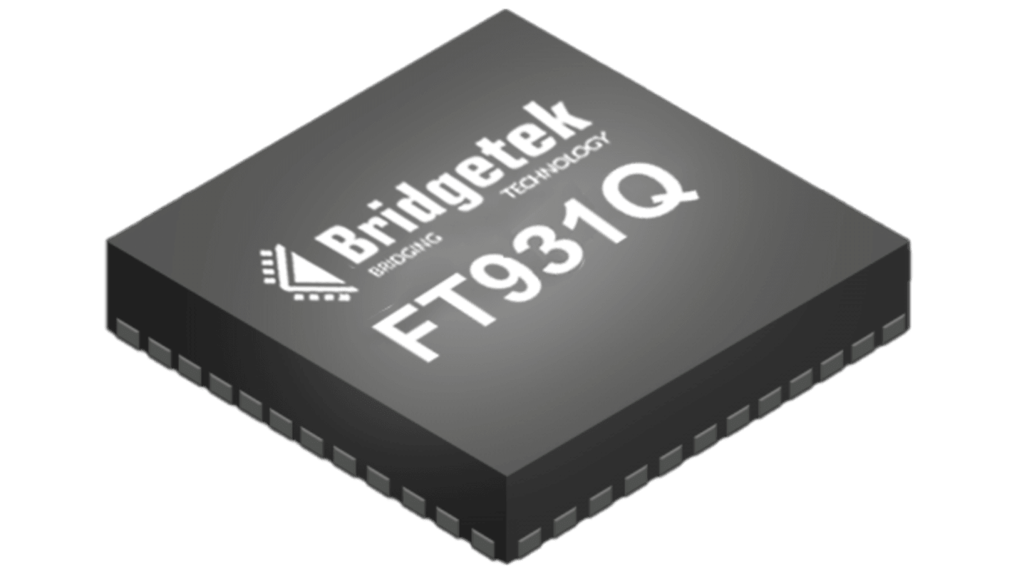 Bridgetek, 32bit FT32B, FT93 Microcontroller, 100MHz, 128 kB Flash, 56-Pin QFN