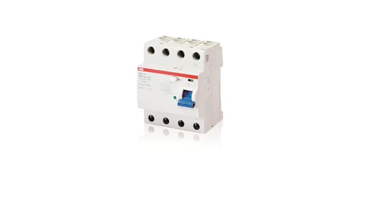 ABB F200 RCCB, 40A, 2 Pole, 30mA, 230V ac