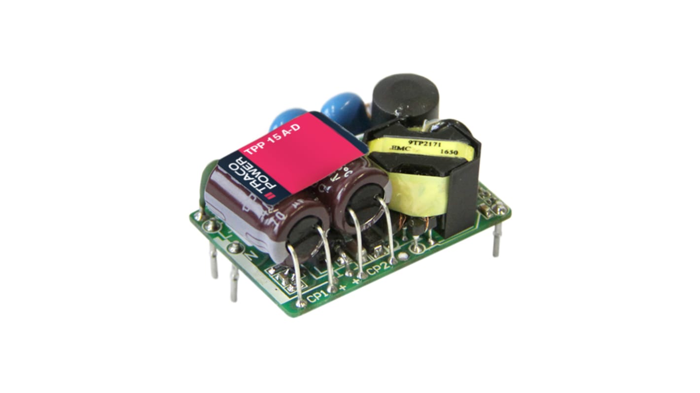 Alimentatore switching TRACOPOWER TPP 15-109A-D, 15W, ingresso 120 → 370 V dc, 85 → 264 V ac, uscita 9V