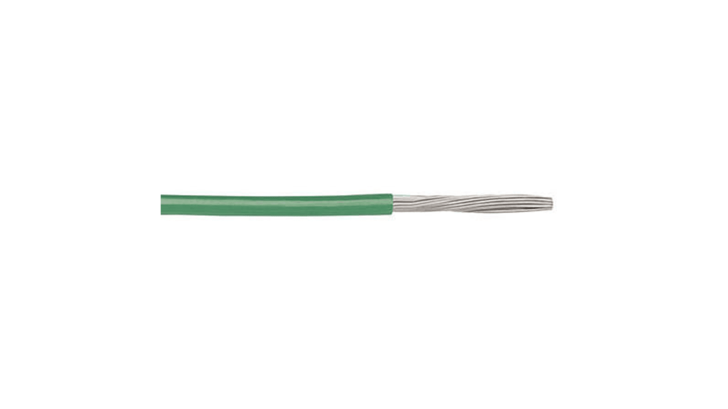 Cable de equipamiento de PTFE Alpha Wire 5851 GR005, área transversal 0,06 mm² Filamentos del Núcleo 7/0,10 mm Verde,