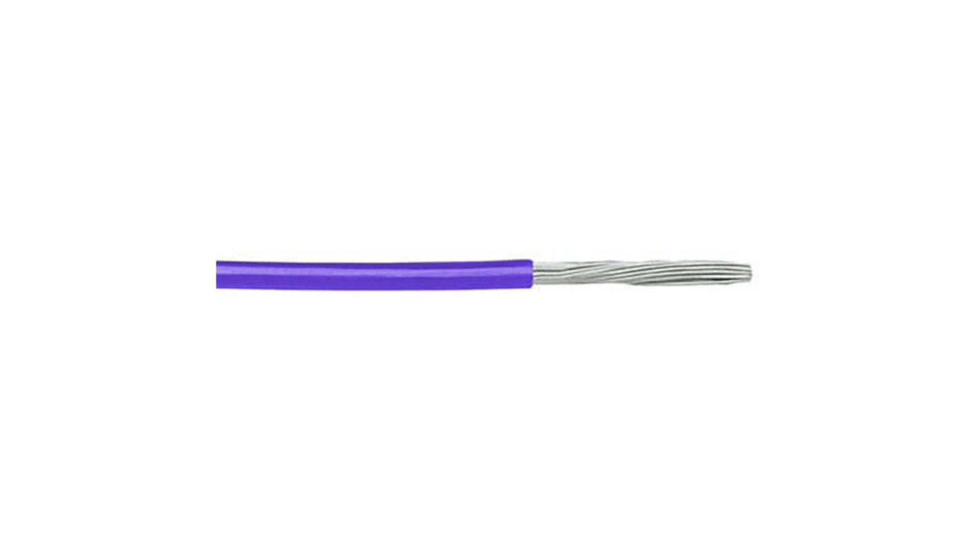 Cable de equipamiento de PTFE Alpha Wire 5851 VI005, área transversal 0,06 mm² Filamentos del Núcleo 7/0,10 mm Morado,