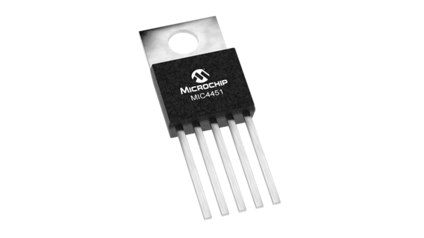 Microchip MIC4451ZT, MOSFET 1, 12 A, 20V 5-Pin, TO-220