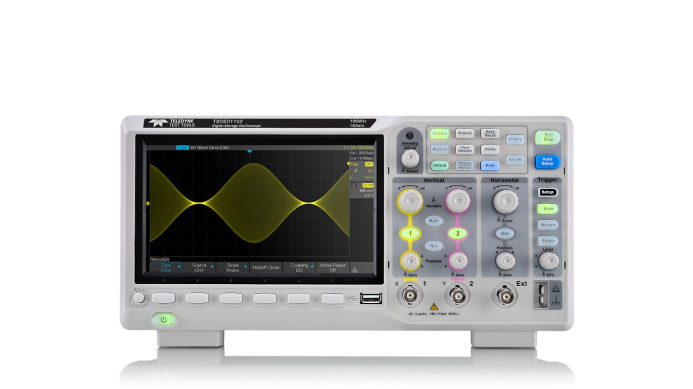 Teledyne LeCroy T3DSO1102 T3DSO1000 Series, 100MHz Bench Oscilloscope, 2 Analogue Channels