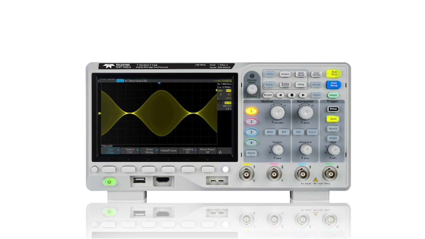 Teledyne LeCroy T3DSO1104 T3DSO1000 Series, 100MHz Bench Oscilloscope, 4 Analogue Channels