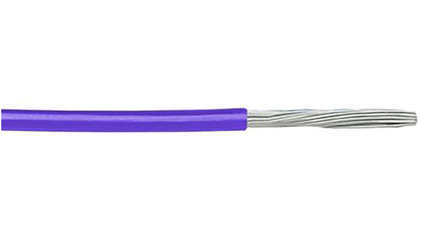 Alpha Wire Einzeladerleitung 0.62 mm², 20 AWG 30m Violett PTFE isoliert Ø 1.47mm 19/0,20 mm Litzen UL1213