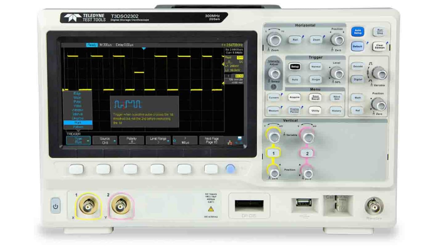 Teledyne LeCroy T3DSO2202 T3DSO2000 Series, 200MHz Bench Oscilloscope, 2 Analogue Channels