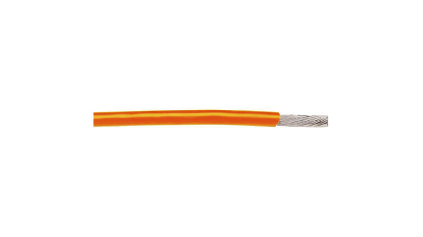Alpha Wire Einzeladerleitung 0.96 mm², 18 AWG 30m Orange PTFE isoliert Ø 1.75mm 19/0,25 mm Litzen UL1213