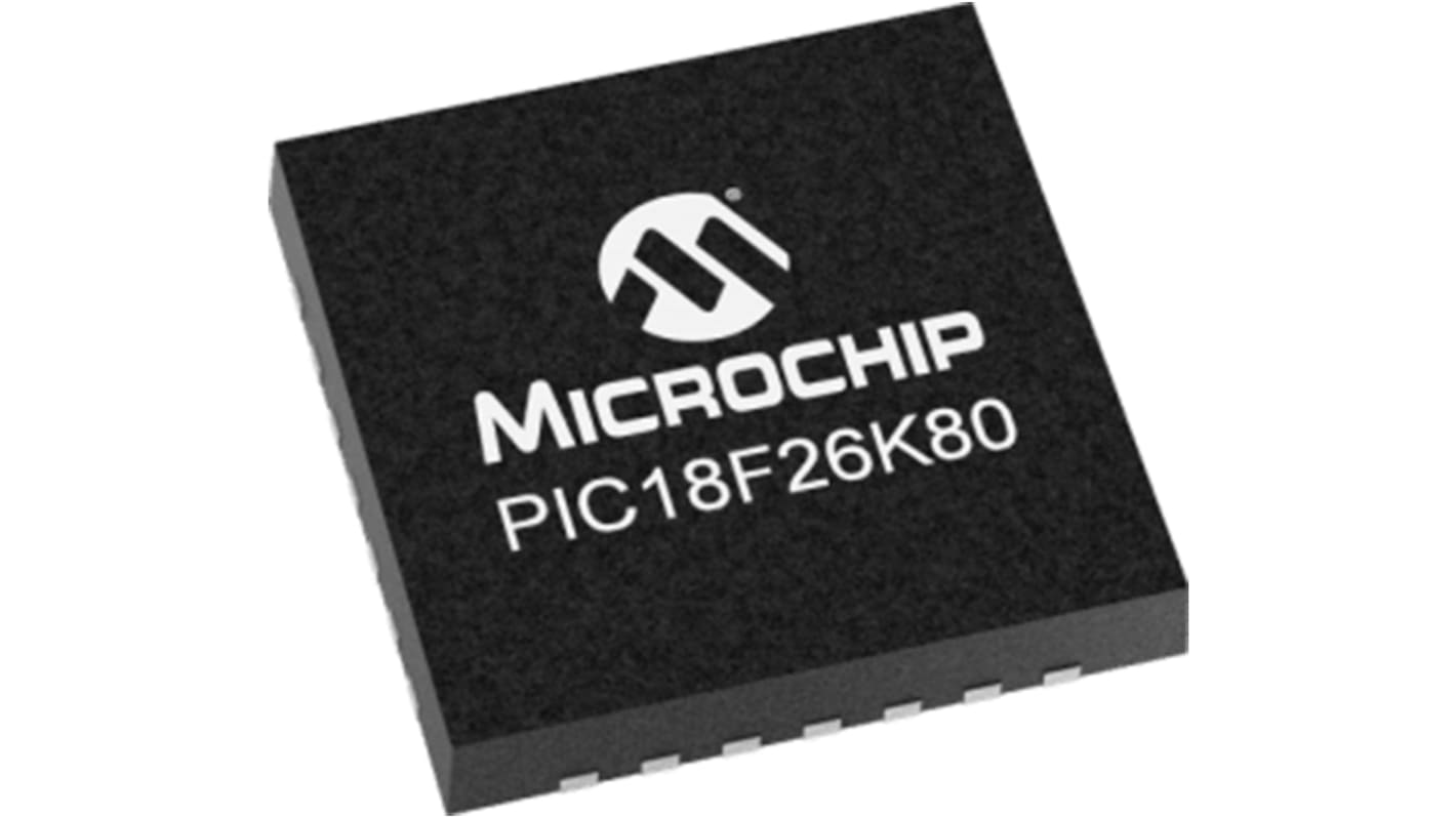 Microchip PIC18LF26K80-I/MM, 8bit PIC Microcontroller, PIC18LF, 64MHz, 64 kB Flash, 28-Pin QFN