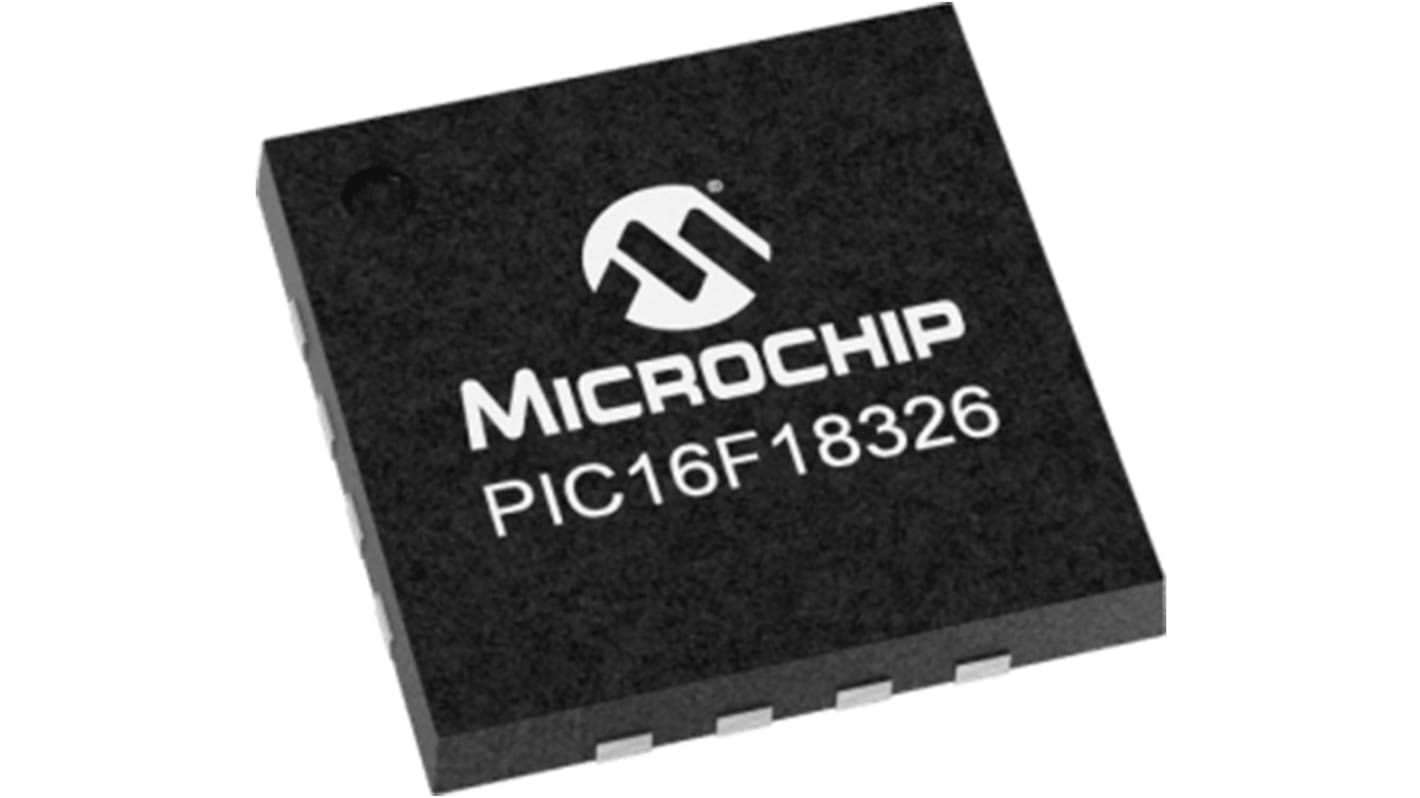 Microcontrolador Microchip PIC16F18326-I/JQ, núcleo PIC de 8bit, RAM 2 kB, 32MHZ, UQFN de 14 pines