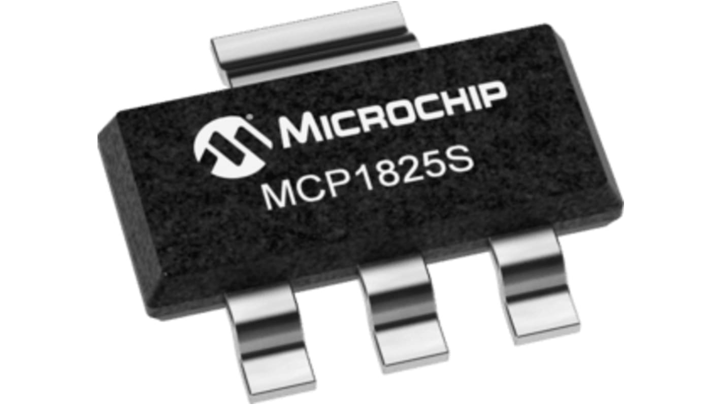 Microchip LDO稳压芯片, 3.3 V输出, 500mA最大输出, 单路输出, SOT-223, 表面贴装, 3针