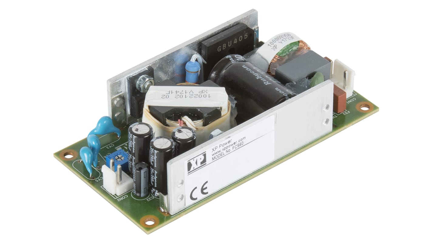 Alimentatore switching XP Power FCS60US15, 60W, ingresso 80 → 264V ca, uscita 15V cc, 4A