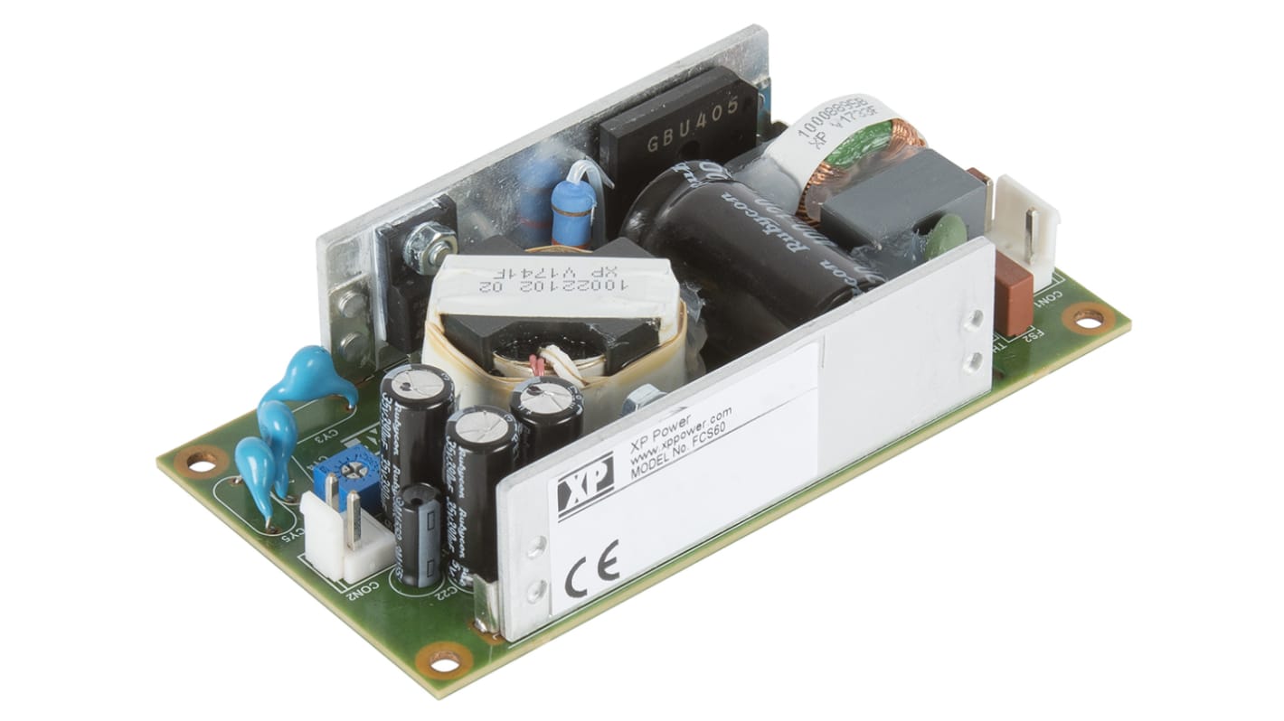 Alimentatore switching XP Power FCS60US18, 60W, ingresso 80 → 264V ca, uscita 18V cc, 3.33A