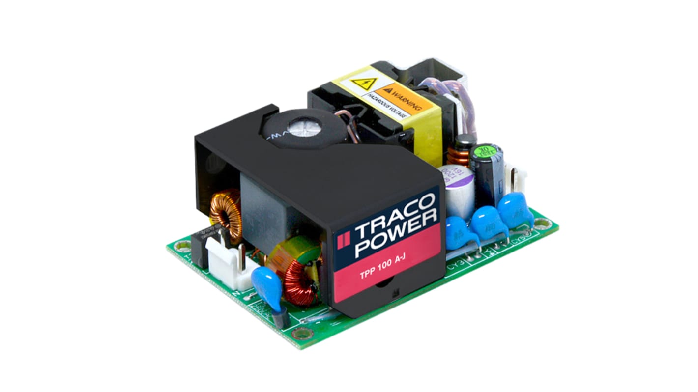 TRACOPOWER Switching Power Supply, TPP 100-115A-J, 15V dc, 6.67A, 100W, 1 Output, 120 → 370 V dc, 85 →