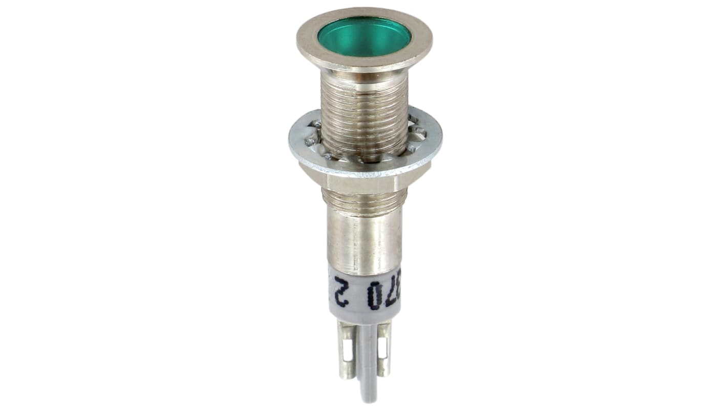 Indicatore Sloan Verde a LED, 2.1V cc, foro da 6.4mm