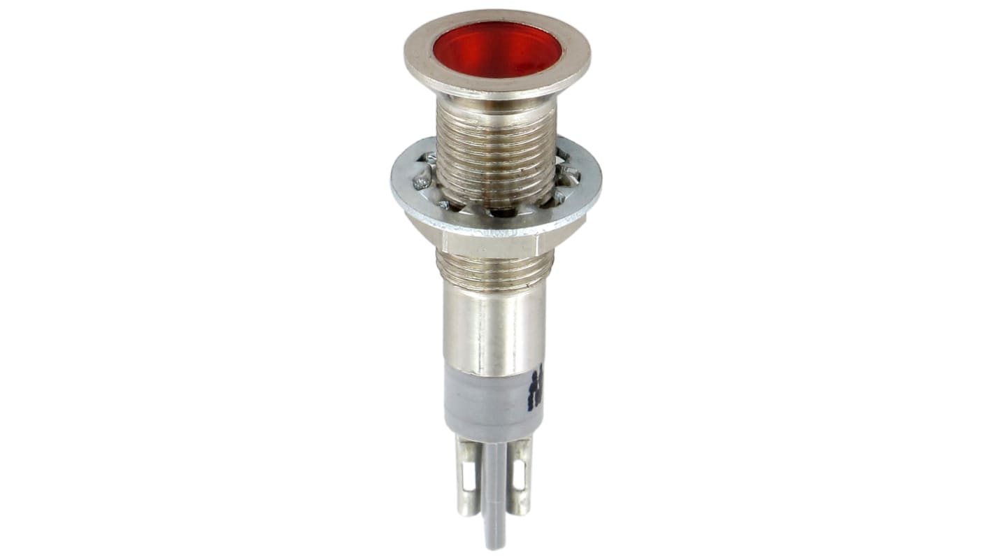 Indicatore da pannello Sloan Rosso  a LED, 24V, A filo, foro da 6.4mm