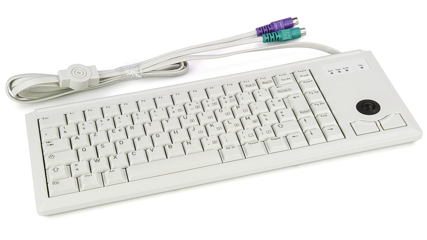 Klawiatura z trackballem Kompaktowa przewodowa, PS/2, AZERTY, Cherry