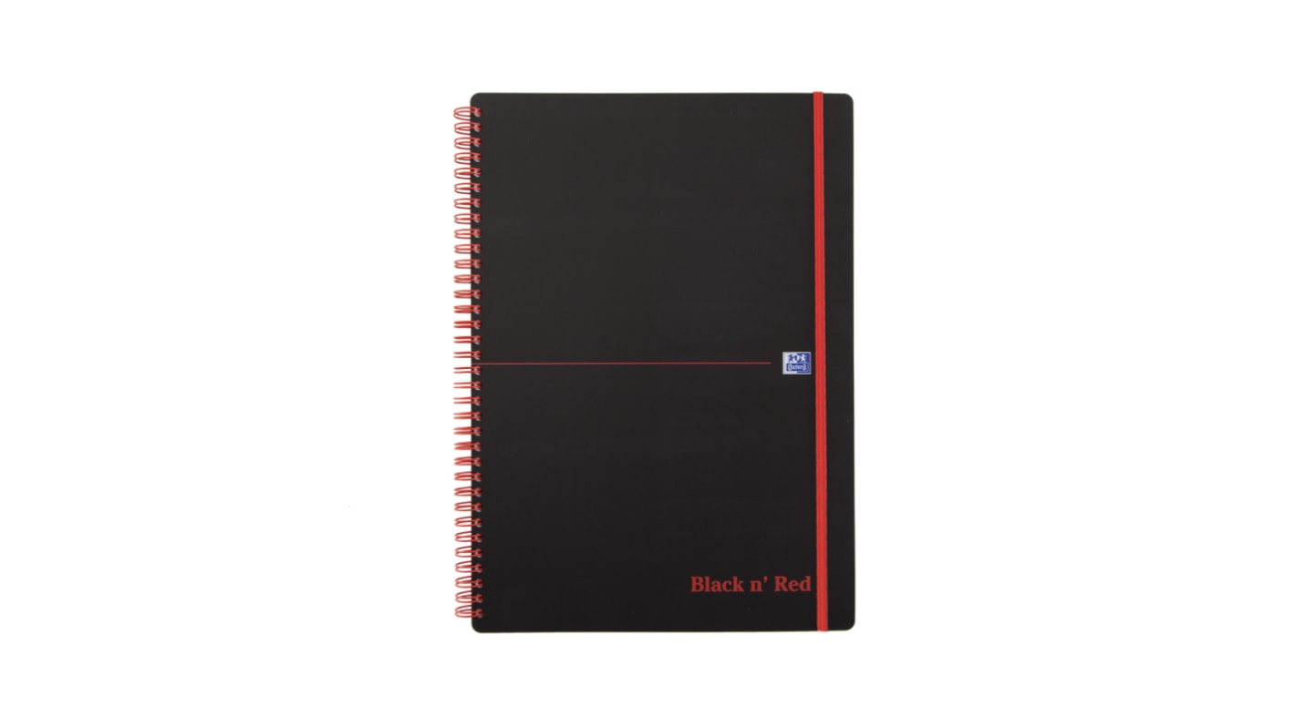 Black n Red A4 Wirebound Hardcover Notepad, 70 Ruled Sheets