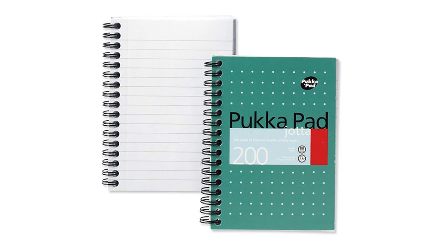 Cuaderno Pukka JM036, Verde Encuadernación de Tapa Dura A6 100 Hojas