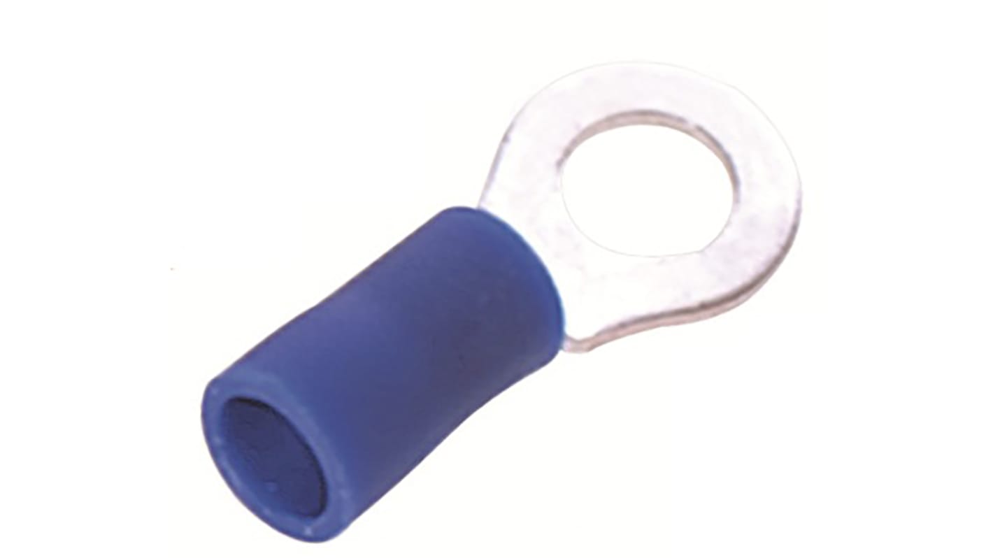 RS PRO Insulated Ring Terminal, 4.3mm Stud Size, 1.5mm² to 2.5mm² Wire Size, Blue