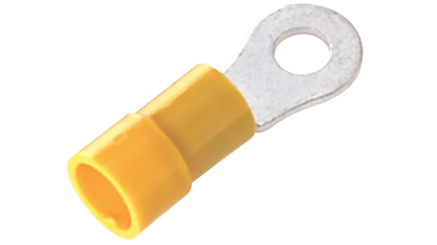 RS PRO Insulated Ring Terminal, 6.5mm Stud Size, 2.5mm² to 6mm² Wire Size, Yellow
