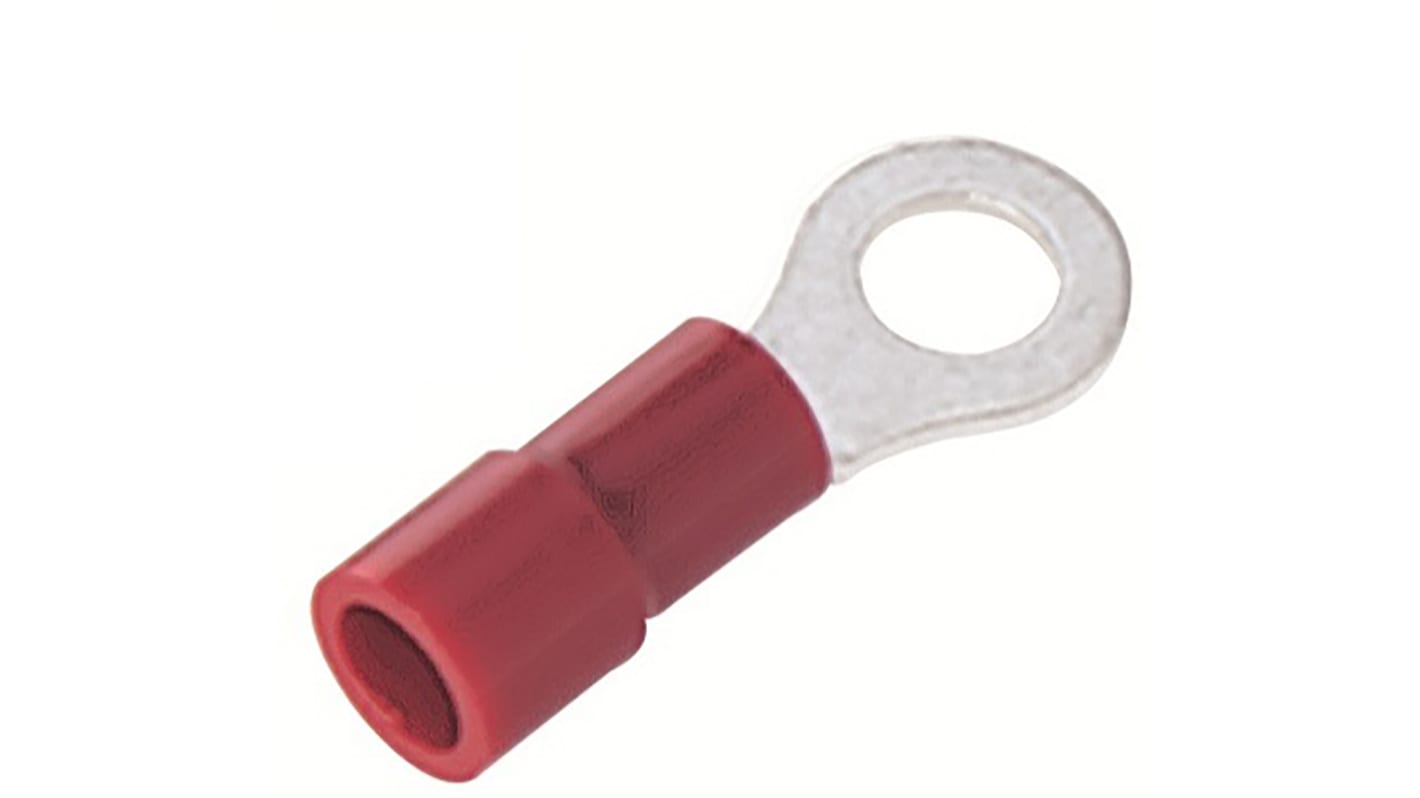 RS PRO Insulated Ring Terminal, 5.3mm Stud Size, 0.5mm² to 1.5mm² Wire Size, Red