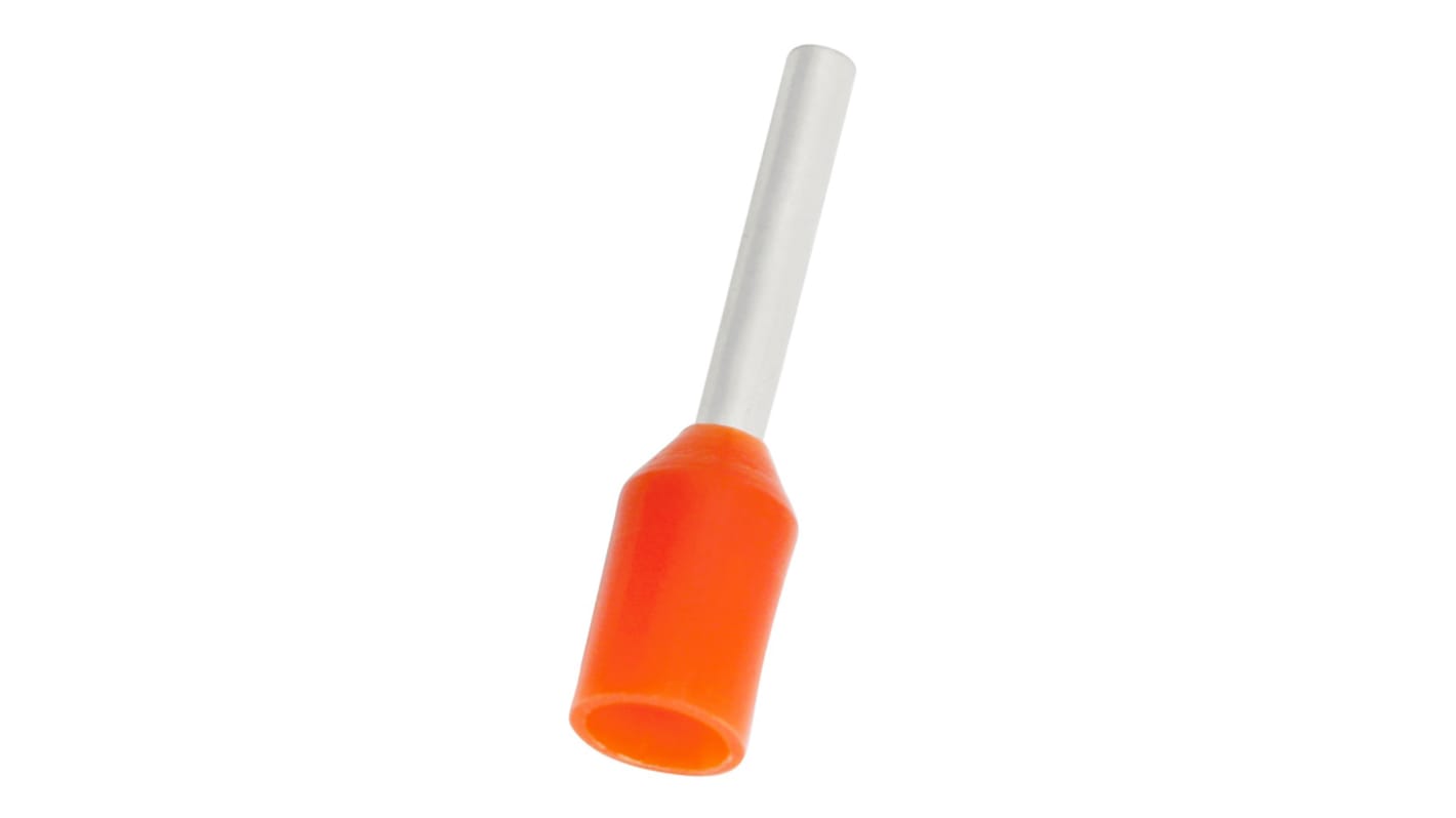 Puntera hueca de crimpado RS PRO, Aislado, Pin de 10mm, Naranja 20AWG 20mm² 20AWG 0.5mm²