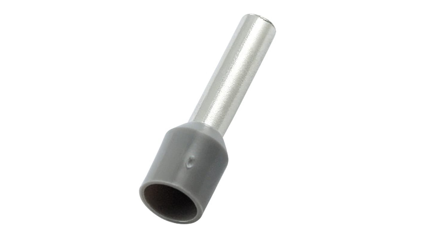 Puntera hueca de crimpado RS PRO, Aislado, Pin de 10mm, Gris 12AWG 4mm² 12AWG 4mm²